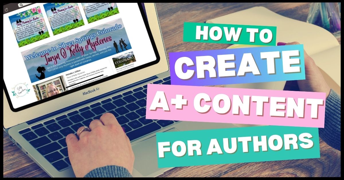 Example of Amazon A+ Content layout for indie authors featuring book covers, comparison charts, and branded visuals